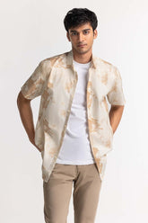 Beige Printed Casual Shirt MN-CS-SS24-029